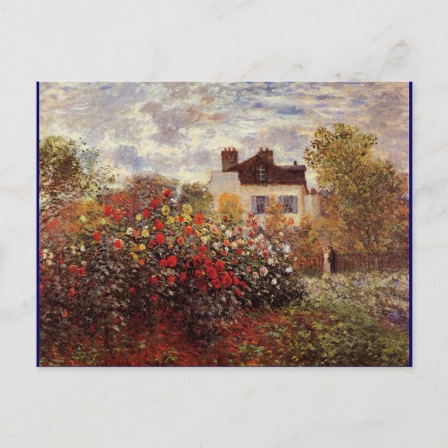 Monet - Monet's Garden in Argenteuil Sun Postcard (Front)