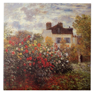 Monet - Monet's Garden in Argenteuil Sun Tile