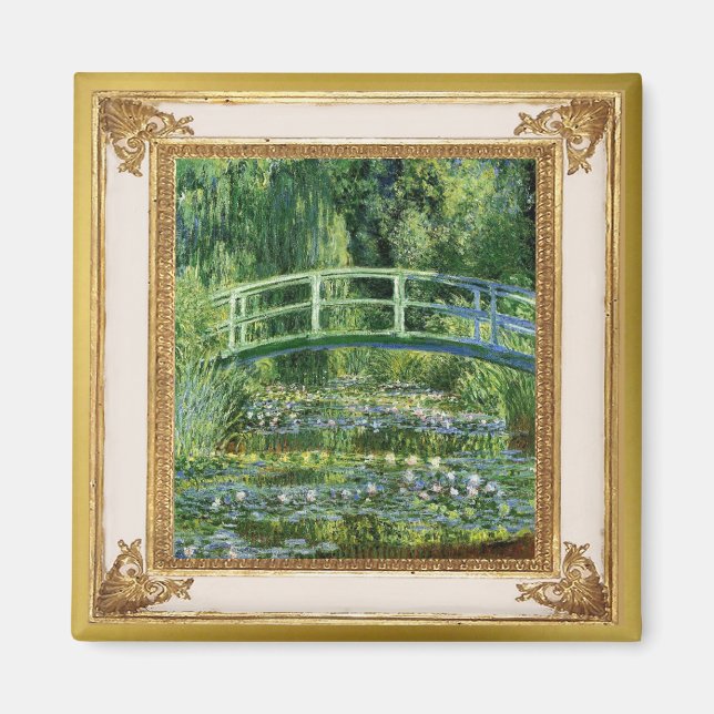 Monet Nénuphars et Bridge chef-d'oeuvre Magnet (Devant)