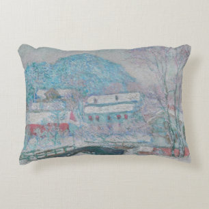 Monet - Norway, Sandviken Village in the Snow Accent Pillow