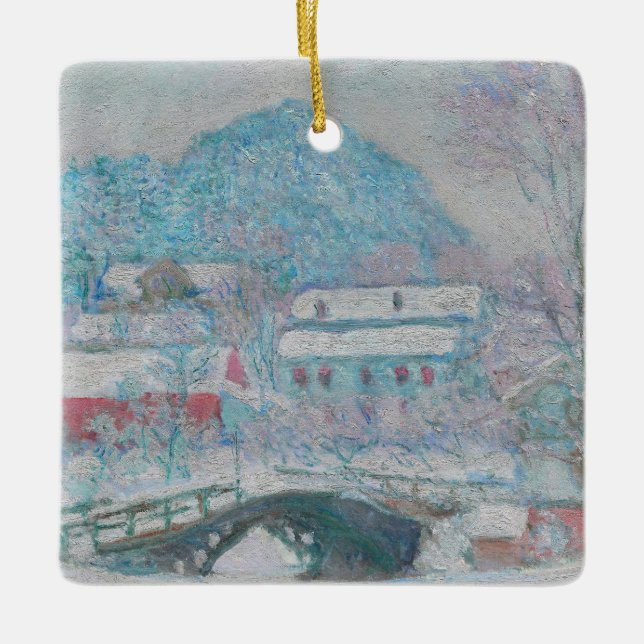 Monet - Norway, Sandviken Village in the Snow Ceramic Ornament (Front)
