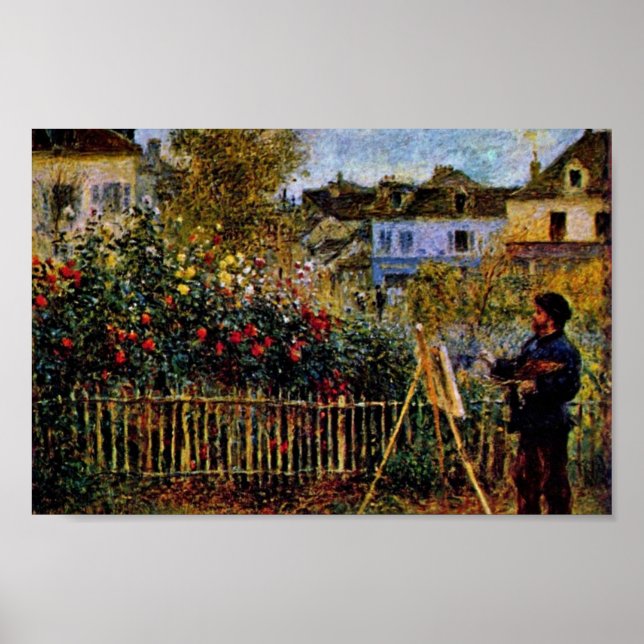 Monet Painting In His Garden In Argenteuil Poster (Front)