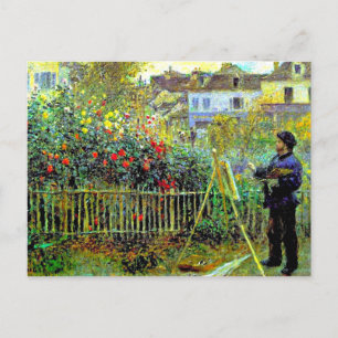 Monet Painting in his Garden Postcard
