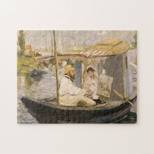 Monet Painting in His Studio Boat Édouard Manet Jigsaw Puzzle