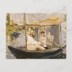 Monet Painting in His Studio Boat   Édouard Manet Postcard
