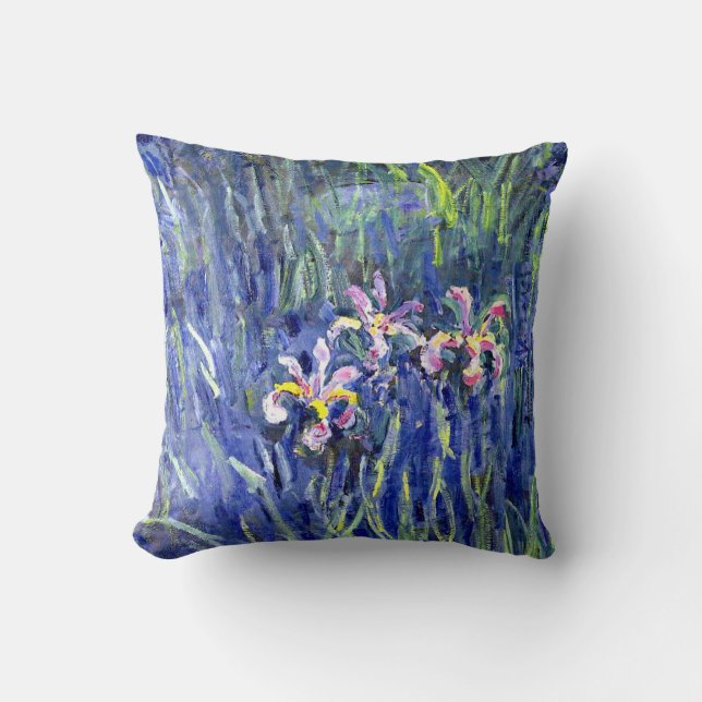 Monet Painting - Irises 2 Throw Pillow (Front)