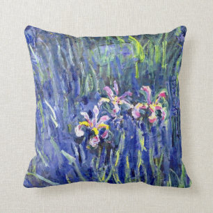 Monet Painting - Irises 2 Throw Pillow