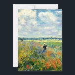 Monet painting, Poppy Field, Argenteuil, Card<br><div class="desc">Claude Monet's famous painting,  Poppy Field in Argenteuil.</div>