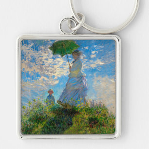 Monet Parasol Woman Painting Artwork Keychain