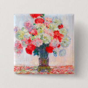 Monet Peonies 2 Inch Square Button