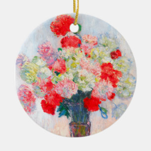 Monet Peonies Ceramic Ornament