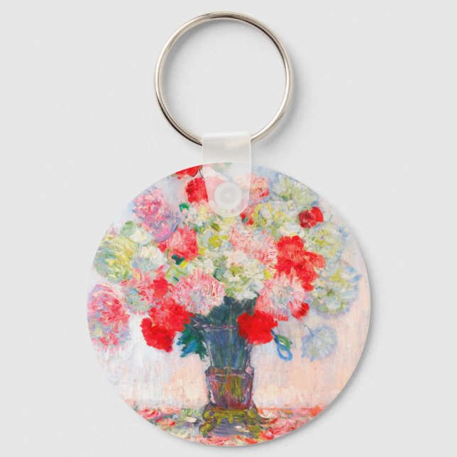 Monet Peonies Keychain (Front)