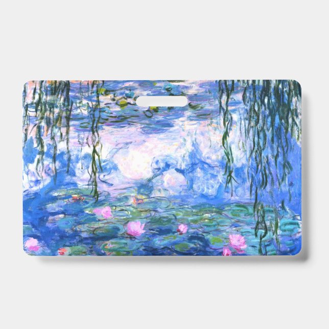 Monet Pink Water Lilies  Badge (Front)