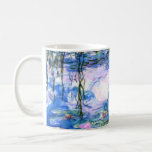 Monet Pink Water Lilies  Coffee Mug<br><div class="desc">A Monet pink water lilies coffee mug featuring beautiful pink water lilies floating in a calm blue pond with lily pads. A great Monet gift for fans of impressionism and French art. Serene nature impressionism with lovely flowers and scenic pond landscape.</div>