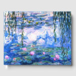 Monet Pink Water Lilies Guest Book<br><div class="desc">A Monet pink water lilies guest book featuring beautiful pink water lilies floating in a calm blue pond with lily pads. A great Monet gift for fans of impressionism and French art. Serene nature impressionism with lovely flowers and scenic pond landscape.</div>