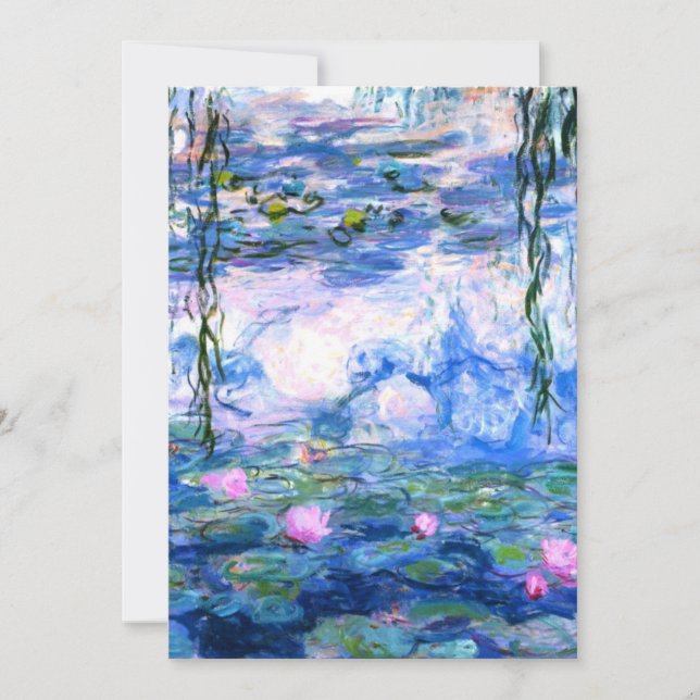 Monet Pink Water Lilies  Invitation (Front)