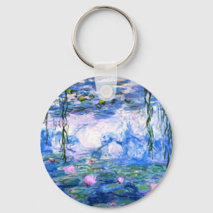 Monet Pink Water Lilies  Keychain