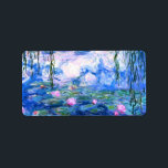 Monet Pink Water Lilies Label<br><div class="desc">Monet pink water lilies address labels featuring beautiful pink water lilies floating in a calm blue pond with lily pads. A great Monet gift for fans of impressionism and French art. Serene nature impressionism with lovely flowers and scenic pond landscape.</div>