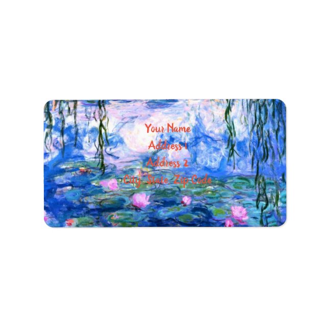 Monet Pink Water Lilies  Label (Front)