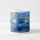 Monet Pink Water Lilies Large Coffee Mug<br><div class="desc">A Monet pink water lilies specialty mug featuring beautiful pink water lilies floating in a calm blue pond with lily pads. A great Monet gift for fans of impressionism and French art. Serene nature impressionism with lovely flowers and scenic pond landscape.</div>
