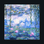 Monet Pink Water Lilies Magnet<br><div class="desc">A Monet pink water lilies magnet featuring beautiful pink water lilies floating in a calm blue pond with lily pads. A great Monet gift for fans of impressionism and French art. Serene nature impressionism with lovely flowers and scenic pond landscape.</div>