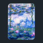 Monet Pink Water Lilies Magnet<br><div class="desc">A Monet pink water lilies flexible photo magnet featuring beautiful pink water lilies floating in a calm blue pond with lily pads. A great Monet gift for fans of impressionism and French art. Serene nature impressionism with lovely flowers and scenic pond landscape.</div>