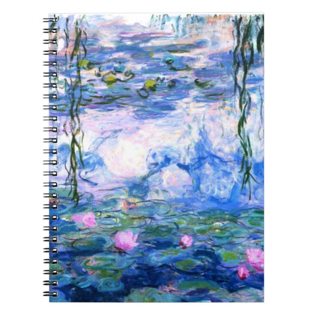Monet Pink Water Lilies  Notebook (Front)