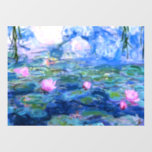 Monet Pink Water Lilies  Window Cling<br><div class="desc">A Monet pink water lilies window cling featuring beautiful pink water lilies floating in a calm blue pond with lily pads. A great Monet gift for fans of impressionism and French art. Serene nature impressionism with lovely flowers and scenic pond landscape.</div>