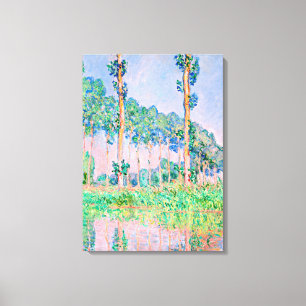 Monet - Poplars, Pink Effect Canvas Print