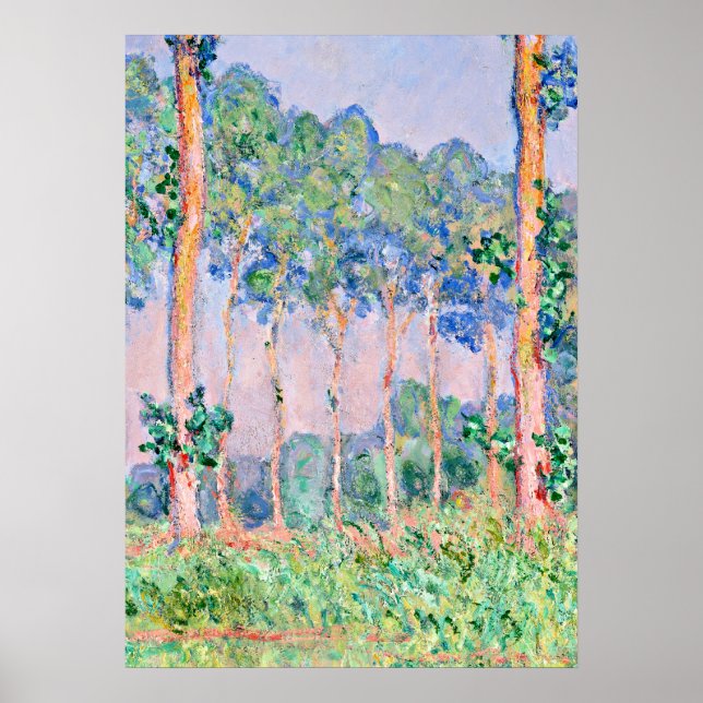Monet - Poplars, Pink Effect Poster (Front)