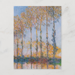 Monet - Poplars, White and Yellow Effect Postcard