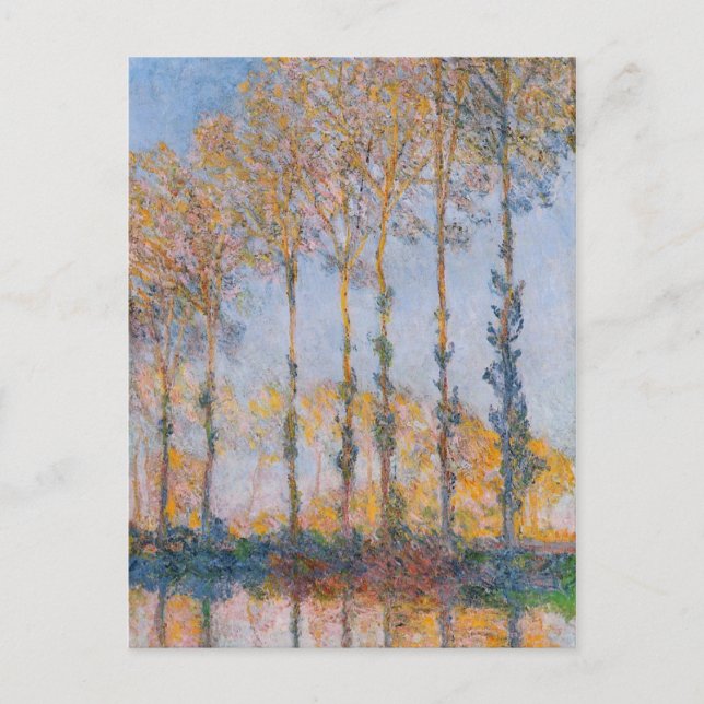 Monet - Poplars, White and Yellow Effect Postcard (Front)