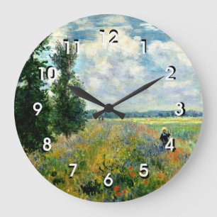 Monet - Poppy Field, Argenteuil, Large Clock