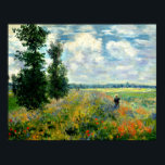 Monet - Poppy Field, Argenteuil Poster<br><div class="desc">Poppy Field, Argenteuil, fine art painting by Claude Monet</div>