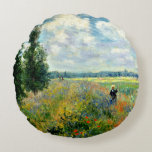 Monet - Poppy Field, Argenteuil Round Pillow<br><div class="desc">Claude Monet's famous 1875 painting,  Poppy Field,  Argenteuil.</div>