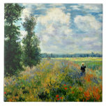 Monet - Poppy Field, Argenteuil Tile<br><div class="desc">Poppy Field, Argenteuil - fine art painting by French Impressionist artist Claude Monet</div>