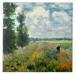Monet - Poppy Field, Argenteuil Tile<br><div class="desc">Poppy Field, Argenteuil - Fine art painting by French Impressionist artist, Claude Monet</div>