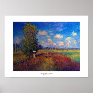 Monet poppy field summer impressionist painting poster
