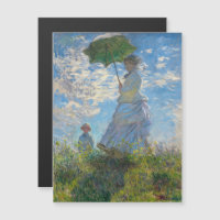Monet - Promenade femme avec Parasol carte magnéti