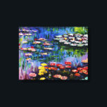 Monet Purple Water Lilies Canvas Print<br><div class="desc">Monet Purple Water Lilies Canvas Wrap. Oil painting on canvas from c. 1917. French impressionist Claude Monet remains renowned and beloved for the water lily paintings that he created at Giverny. This specific water lily painting features a diverse array of colours including fiery reds, haunting blues, and dreamy purples. A...</div>