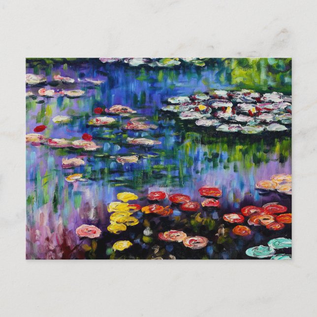 Monet Purple Water Lilies Postcard (Front)