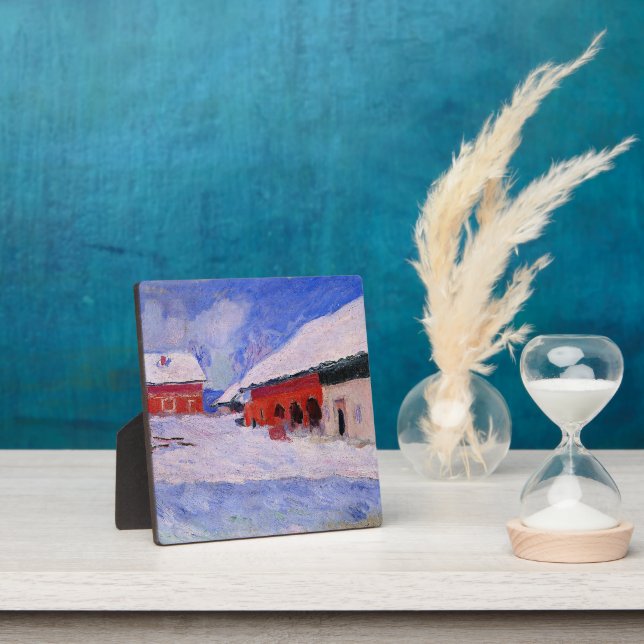 Monet - Red Houses at Bjornegaard Plaque (Insitu)