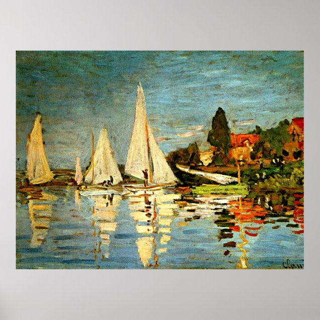 Monet, Regattas at Argenteuil Poster (Front)
