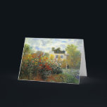 Monet Rose Garden Greeting Card<br><div class="desc">Monet Rose Garden greeting card. Oil on canvas from 1883. French Impressionist Claude Monet created some of the most beautiful garden landscapes near his home in Giverny. This is one of his earlier works depicting a rose garden in the morning near Argenteuil. The work features yellow, red and white roses...</div>