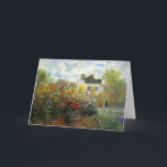 Monet Rose Garden Greeting Card<br><div class="desc">Monet Rose Garden greeting card. Oil on canvas from 1883. French Impressionist Claude Monet created some of the most beautiful garden landscapes near his home in Giverny. This is one of his earlier works depicting a rose garden in the morning near Argenteuil. The work features yellow, red and white roses...</div>