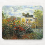 Monet Rose Garden Mouse Pad<br><div class="desc">Monet Rose Garden mouse pad. Oil on canvas from 1883. French Impressionist Claude Monet created some of the most beautiful garden landscapes near his home in Giverny. This is one of his earlier works depicting a rose garden in the morning near Argenteuil. The work features yellow, red and white roses...</div>