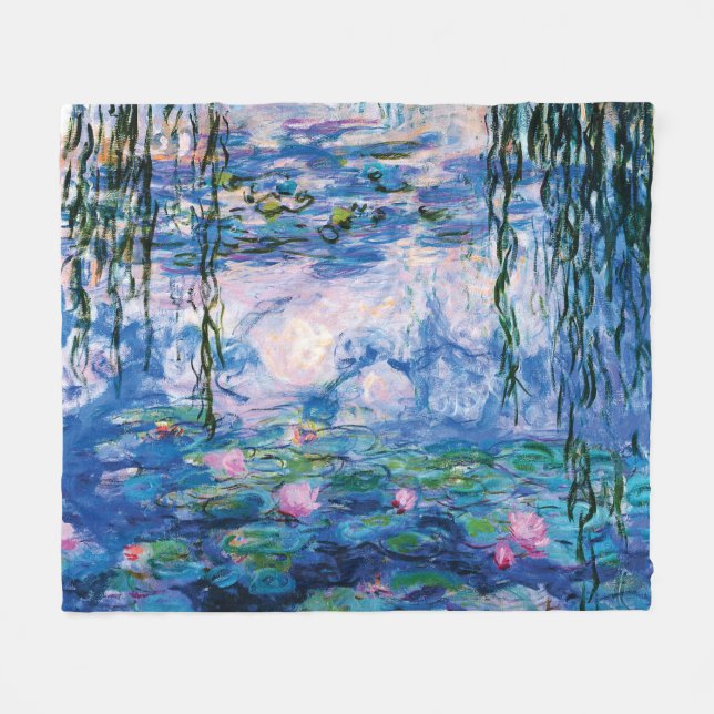 Monet’s Water Lilies Fleece Blanket (Front (Horizontal))