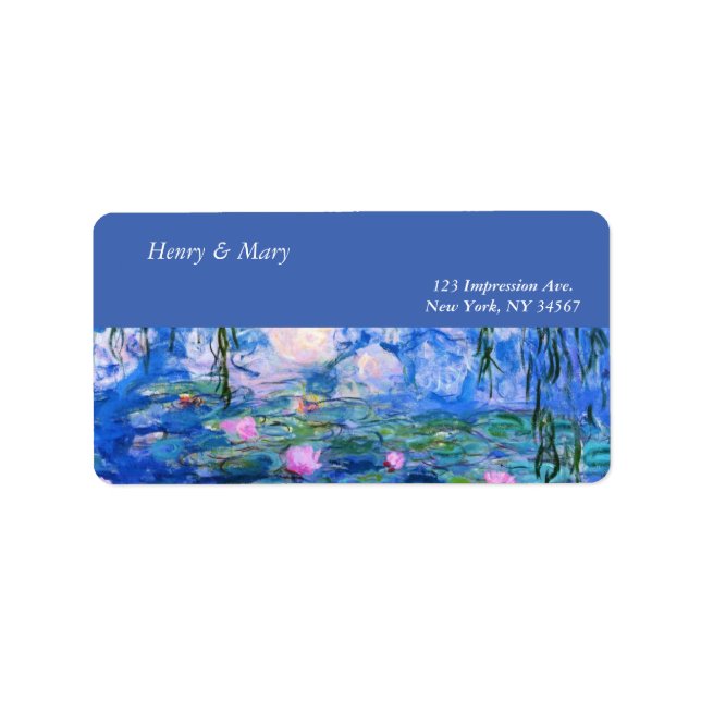 Monet’s Water Lilies Label (Front)