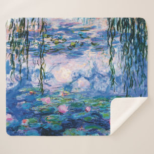 Monet’s Water Lilies Sherpa Blanket