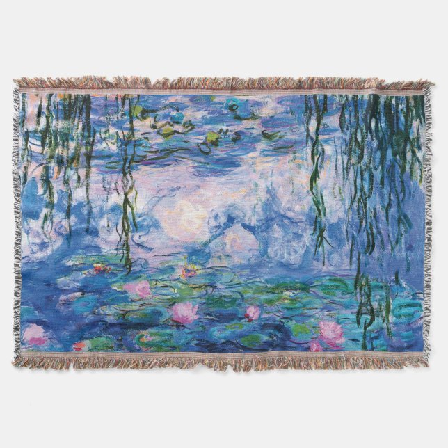 Monet’s Water Lilies Throw Blanket (Front)